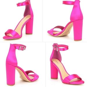GIANNI BINNI HOT PINK BLOCK HIGH HEEL SHOES